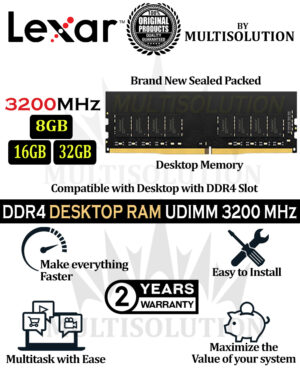 DDR4 RAM for Desktop 3200MHz – Lexar – 2 Years Warranty