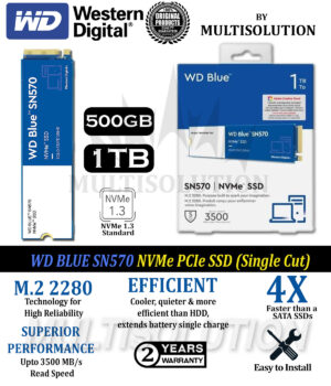 WD Blue NVMe PCIe SSD SN570 – 1TB – 500GB – 2 Years Warranty