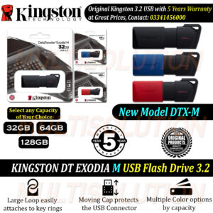 Kingston DT Exodia M 3.2 USB Flash Drive DTX – 32GB – 64GB -128GB – 5 Years Warranty